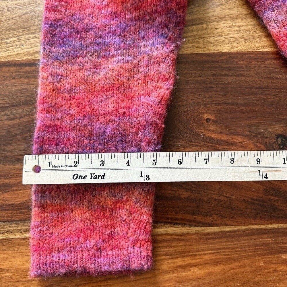 Amore Womens Wool Mohair Blend Space Dye V-Neck Sweater Pink Orange Large - Picture 8 of 8